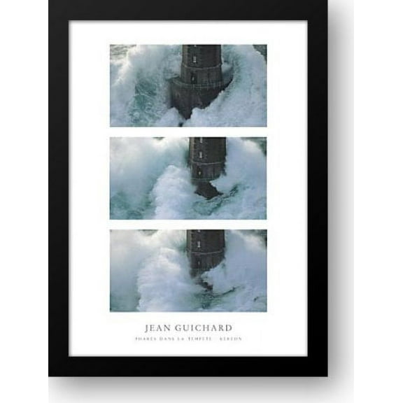 FrameToWall - Phares dans la Tempete Kereon [triptych, vertical] 24x32 Framed Art Print by Guichard, Jean