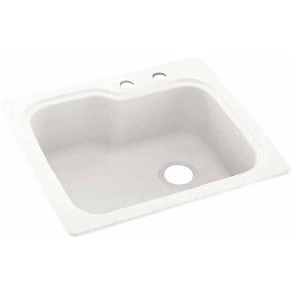 Swan Solid Surface Kitchen Sink (25" x 22") with 2 Faucet Holes