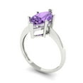 thumbnail image 2 of Solitaire Engagement Ring for Women - 2.5ct Simulated Alexandrite in 18K White Gold Promise Ring, 2 of 6