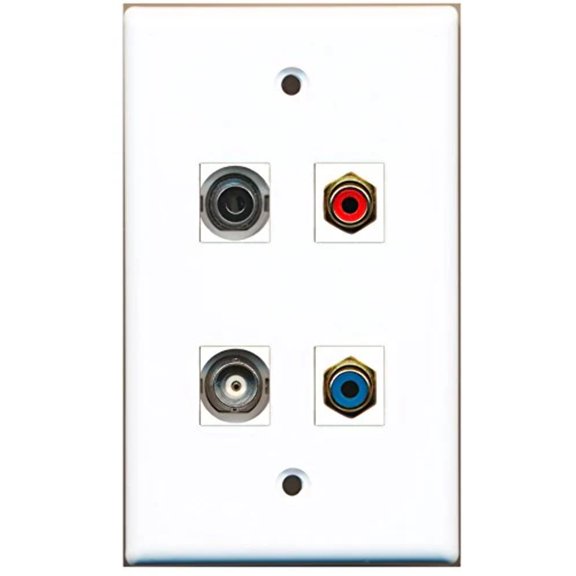 RiteAV - 1 Port RCA Red 1 Port RCA Blue 1 Port 3.5mm 1 Port BNC Wall Plate