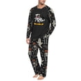 thumbnail image 5 of EANJE Men's Halloween 2 Piece Pajama Set Funny Mummy Cartoon Print Casual Long Sleeve Top & Long Pant Holiday Gift Soft Daily Sleepwear Suit Black 2XL, 5 of 5