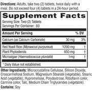 Weider Red Yeast Rice Plus 1200mg, with 850mg of Natural Phytosterols, Gluten Free