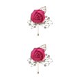 thumbnail image 3 of Guardoinrt Modern Minimalist Brooch Pin Unique And Fashionable Statement Piece Stylish Versatile Flower Brooch Rose Red 2Set, 3 of 6