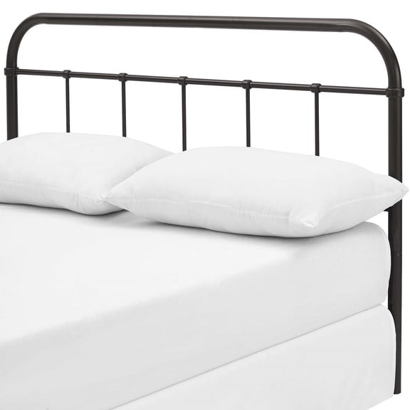 Modern Contemporary Urban Design Bedroom King Size Headboard, Metal Steel, Brown