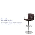 thumbnail image 5 of BizChair Contemporary Adjustable Height Bar Stool, Chrome Base, Brown, 5 of 13