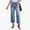 Light Blue, variant on Women's Fashion Wide Leg High Waist Flared Jeans with Patch Pockets for a Look