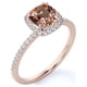 thumbnail image 4 of JeenMata Anillo de Compromiso con Halo de Morganita Talla Cojín de 1,75 Quilates en Oro Rosa de 18 K sobre Plata, 4 of 6