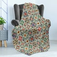 thumbnail image 4 of Moroccan Soft Flannel Fleece Blanket, Colorful Azulejo Pattern Portuguese Ornamental Abstract Floral Arrangements Leaves, Cozy Plush for Indoor and Outdoor Use, 50" x 70", Multicolor, by Ambesonne, 4 of 5
