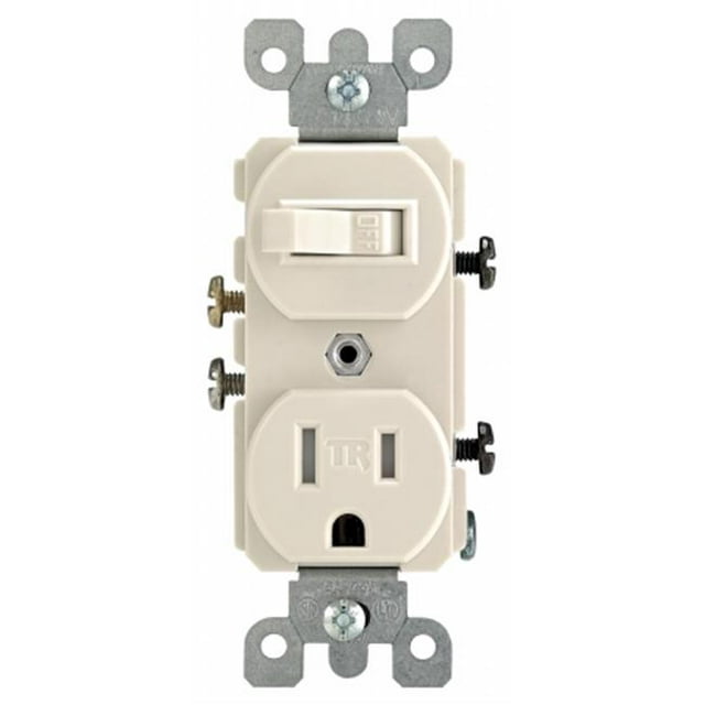 15 Amp Light Almond Toggle Switch & Receptacle Combina