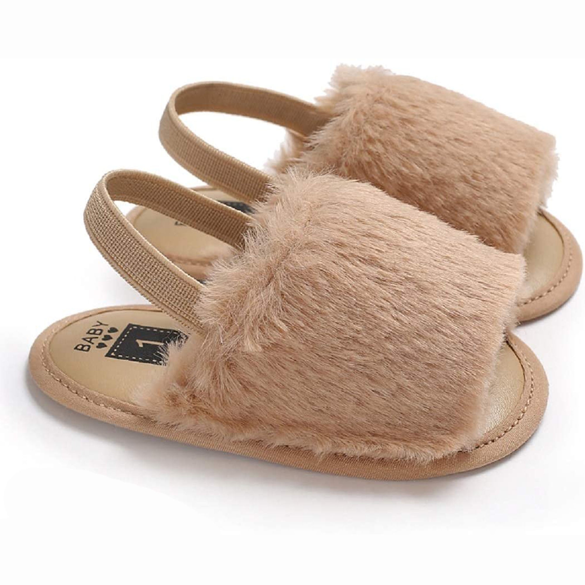 baby girl fur sandals