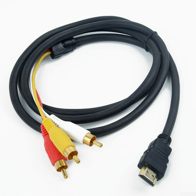 UHUSE Hdmi-compatible Male to 3 RCA AV Audio Video 5FT Cable Cord Adapter  for TV HDTV DVD 1080p 