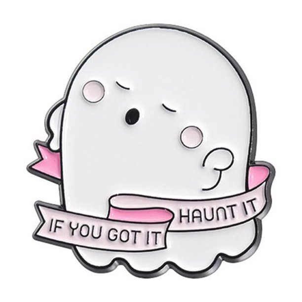 Wartleves Broche de esmalte fantasma, insignia, disfraz punk, pin de solapa, regalo de Halloween