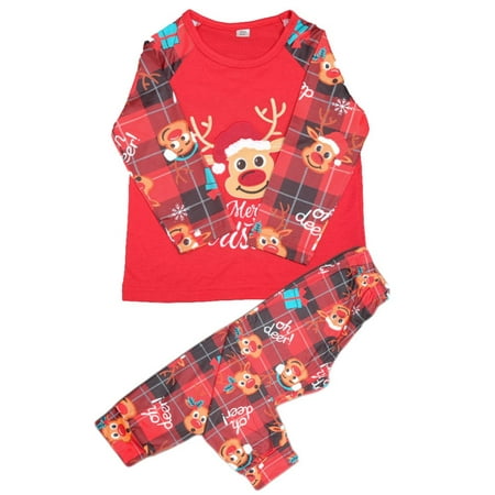 

Family Matching Christmas Pajamas Set Xmas Deer Holiday Pajamas Sleepwear Dad Mom Kids PJs