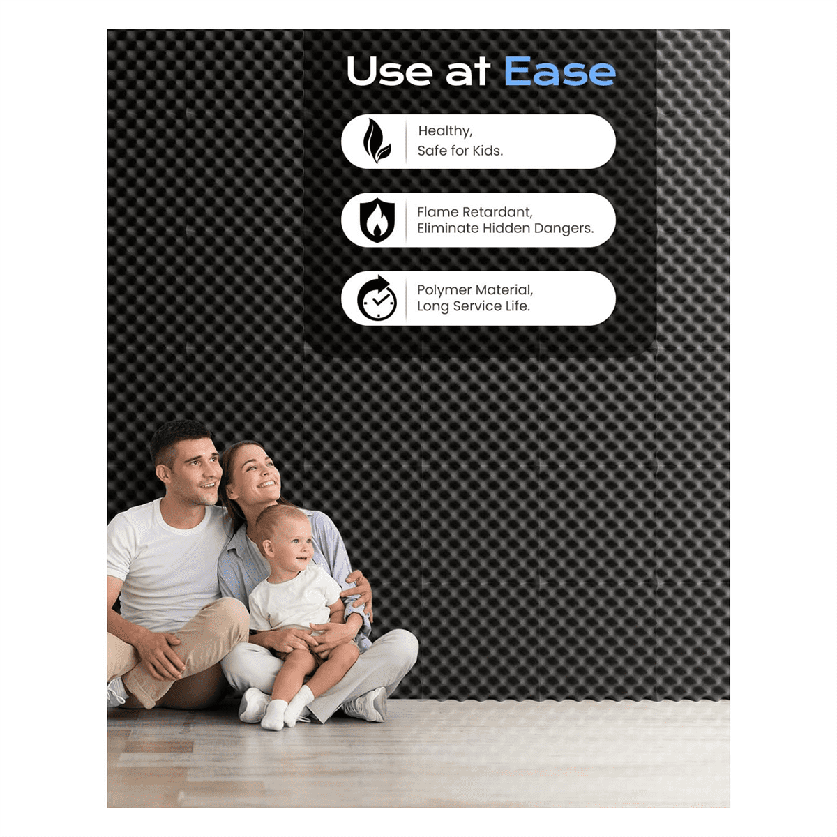 24 Pack Self Adhesive Egg Crate Sound Proof Foam Panels 1x12x12Inch, Acoustic Foam for Home and Studios