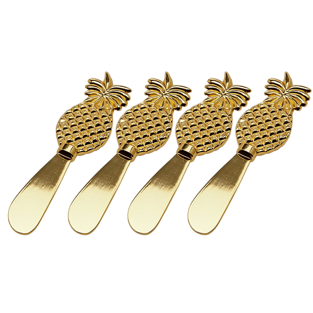 Set of 4 Gold Pineapple Handled Spreaders