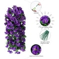 thumbnail image 5 of Artificial Fake Hanging Plants Flowers Vines for Outdoor, 2pcs Faux Silk Realistic Purple Morning Glory Long Stems UV Resistant for Spring Home Porch Patio Balcony Outside Party Decor, 5 of 5