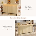 thumbnail image 5 of 4-Tier Bar Table, 70.9-Inch Large Modern Home Bar Cabinet with Wine Glass Holder and Black Footrest, 5 of 8