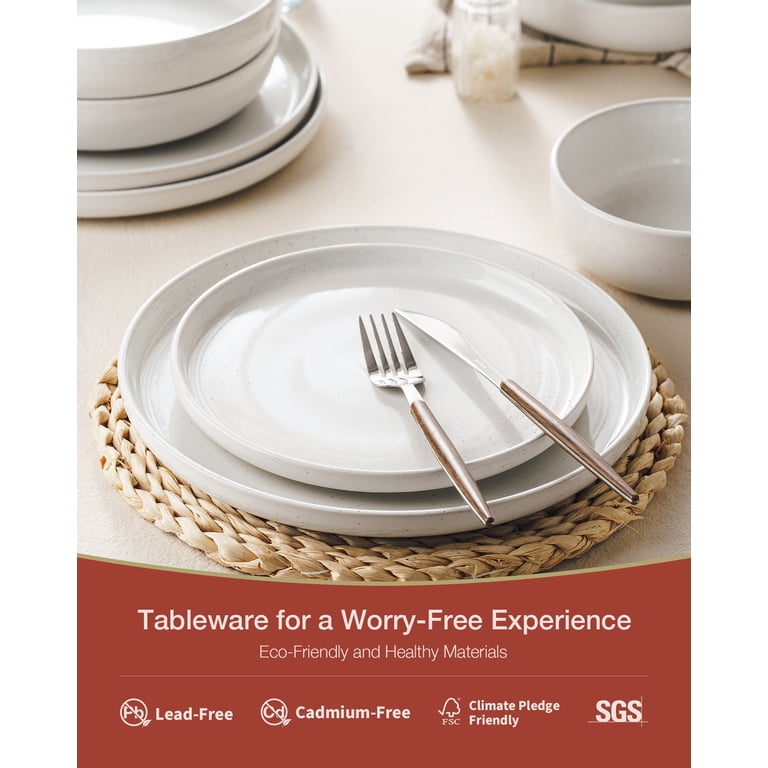 Free Shipping! Famiware 12-Piece Stoneware Dinnerware Set White