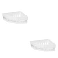 thumbnail image 4 of QualitChoice Bathroom Corner Shower Shelf Holder Self Adhesive Wall Mounted Storage Rack White 2Set, 4 of 6