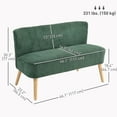 thumbnail image 3 of HOMCOM 46" Loveseat Sofa, 2 Seater Sofa Couch with Wood Legs, Green, 3 of 10