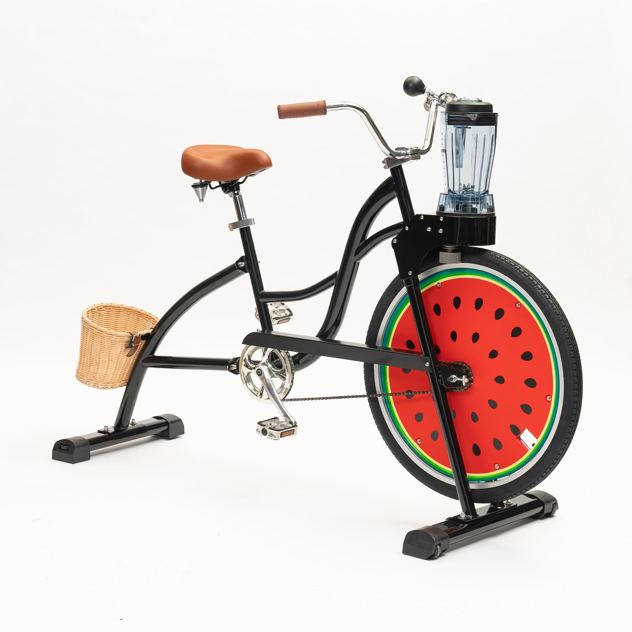 Blender Bike for Fitness, Smoothie Bike Juicer with Pedal, Stationary Bicycle for Party, Carnival, Camping, Indoor & Outdoor Use, Black