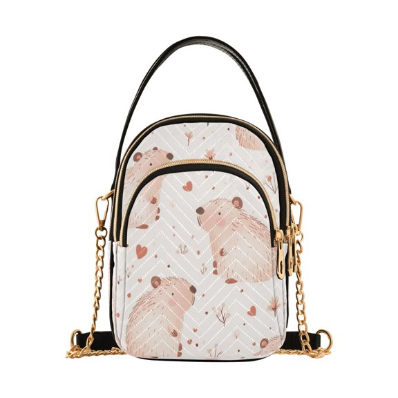 Women's Crossbody Handbags Shoulder Handbag Multi Pocket Crossbody Bag Cute Capybaras Pattern