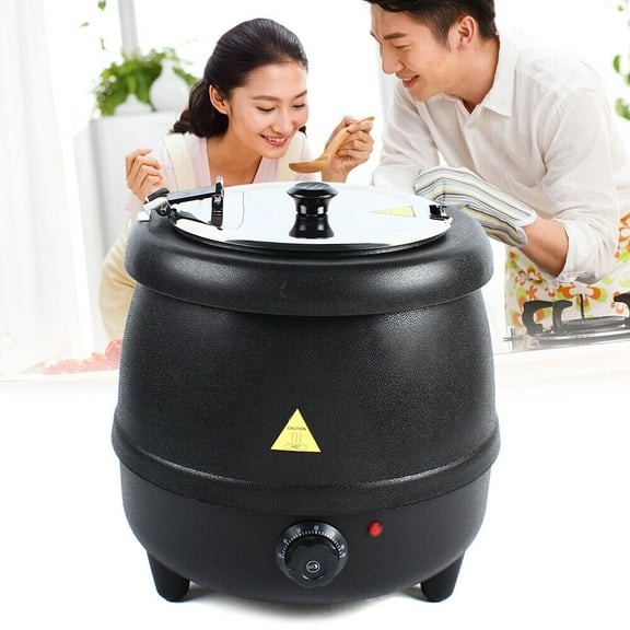 MONIPA 10L Commercial Kitchen Restaurant Electric Food Soup Kettle Pot Warmer Black