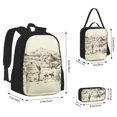thumbnail image 2 of Disketp Wild West Desert With Cowboys Mochila Estampada de Gran Capacidad con Lonchera y Estuche, Set de 3 Piezas para Estudiantes, 2 of 7