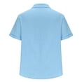thumbnail image 5 of USNSM Men's Summer Shirts Lapel Casual Solid Color Beach Hippie T Shirts Short Sleeve Golf Shirts with Pocket Blue XXXL, 5 of 6