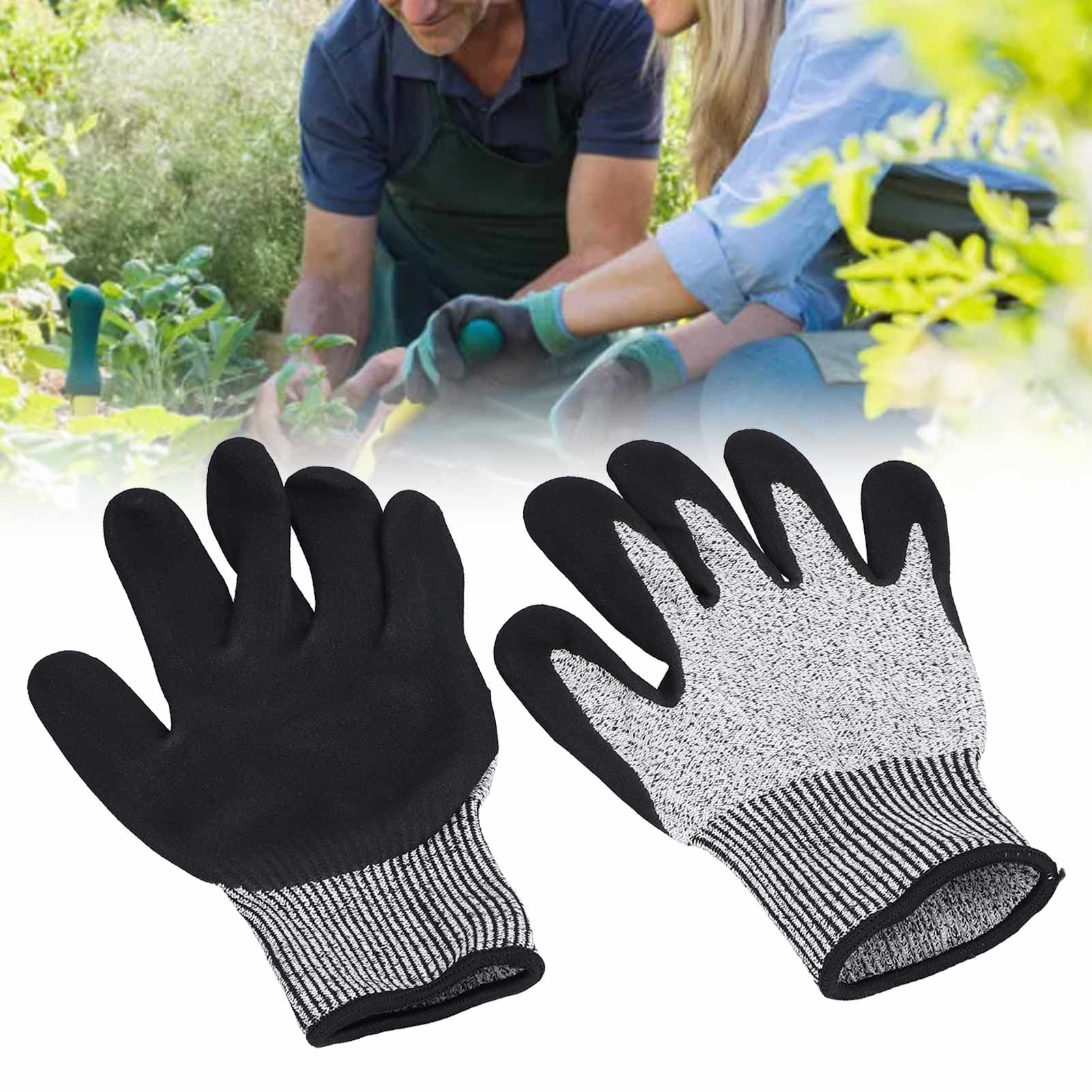 3 Pairs Nitrile Foam Coated Nylon Work Glove for Construction Garden Woodwork 