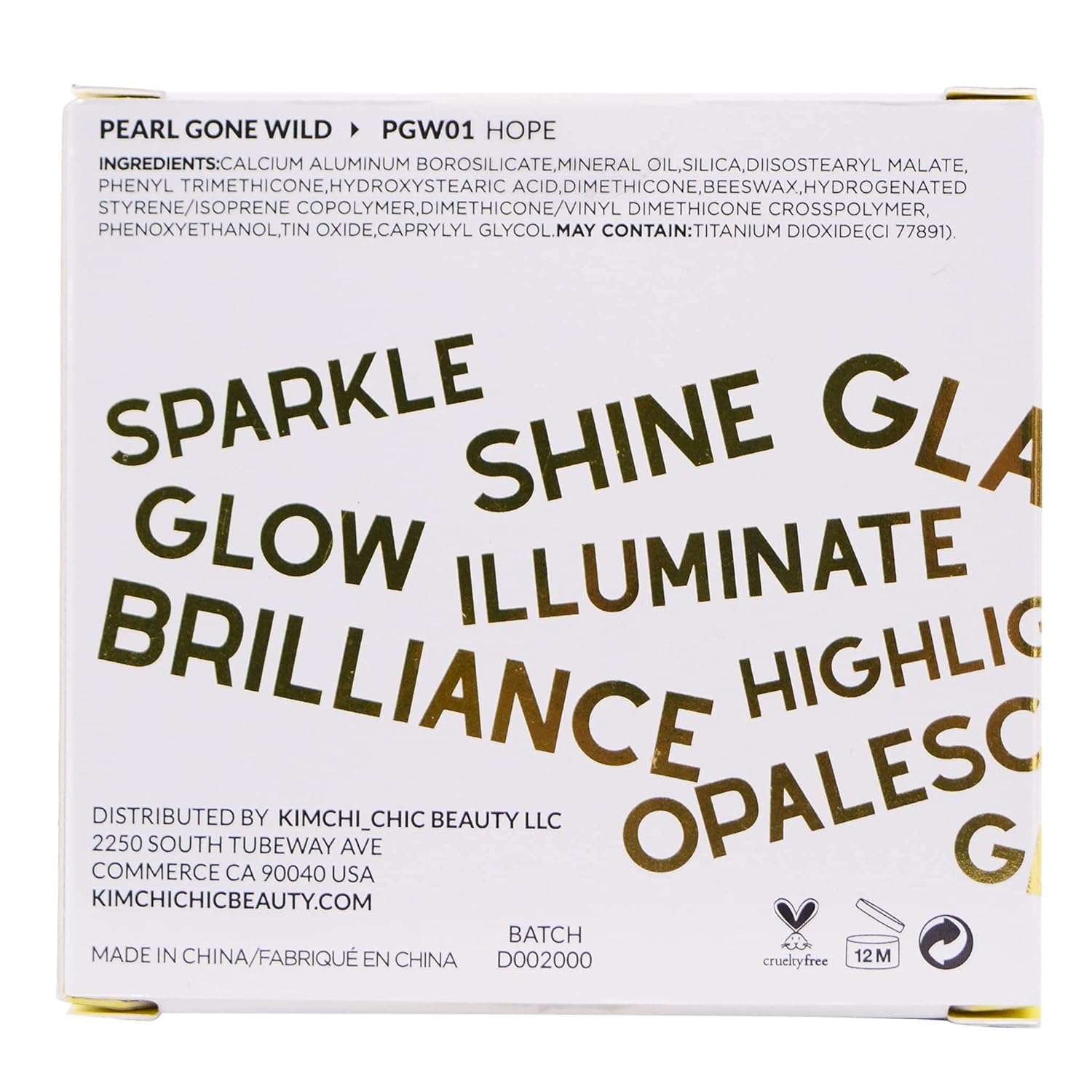 KimChi Chic Beauty Pearl Gone Wild Pressed Shimmer Highlighter - 01 Hope