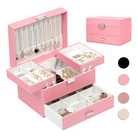 Cajas Para Joyeria Pu Organizador De Joyas Gran Capacidad Xtellar negro