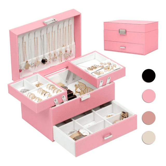 Cajas Para Joyeria Pu Organizador De Joyas Gran Capacidad Xtellar negro
