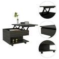 thumbnail image 4 of TUHOME Luanda Table Basse à Plateau Relevable avec Rangement Dissimulé et Roulettes, Brun, 4 of 11