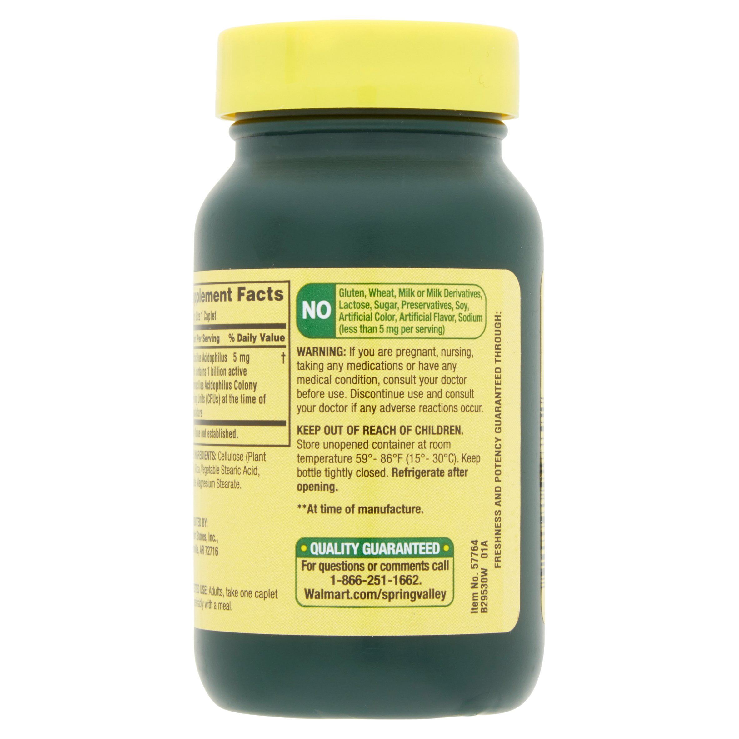 Spring Valley Acidophilus Probiotic Caplets 5 Mg 30 Count Walmart Com Walmart Com