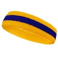 thumbnail image 6 of Couver Unisex 9 Inch Long Cotton Wide Basketball Headband Striped Sports Sweatband 3 Pack, Yellow/Blue/Yellow, 6 of 9