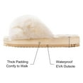 thumbnail image 4 of Litfun Women's Fuzzy Slippers Plush Cross Band Open Toe House Thick Sole Slippers, White, Size 5-6.5, 4 of 7