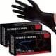 thumbnail image 2 of Guantes de nitrilo negros desechables para uso doméstico, sin látex, sin polvo, para limpieza, tatuajes, herramientas de peluquería, 50/100 unidades, 2 of 5