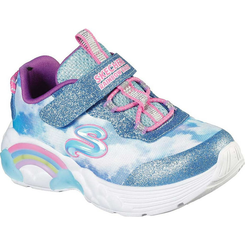 black skechers with rainbow laces