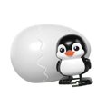 thumbnail image 1 of Juguete de cuerda para saltar, caminar, animal, muñeca llamativa, dibujos animados, multiusos, divertido, diseño de cáscara de huevo, mini juguete de pingüino, 1 of 7