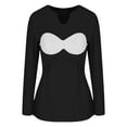 thumbnail image 6 of aidice Built in Bra Tank Tops for Women Casual Notched V Neck Long Sleeve Slim Fitting Going out Tops, 6 of 9