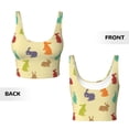 thumbnail image 5 of Haiem Colorful Rabbit Pattern Womens Sports Bra - U Neck Padded Low Impact Yoga Bra Workout Crop Top Gym Moisture-Wicking Workout Vest -Small, 5 of 9