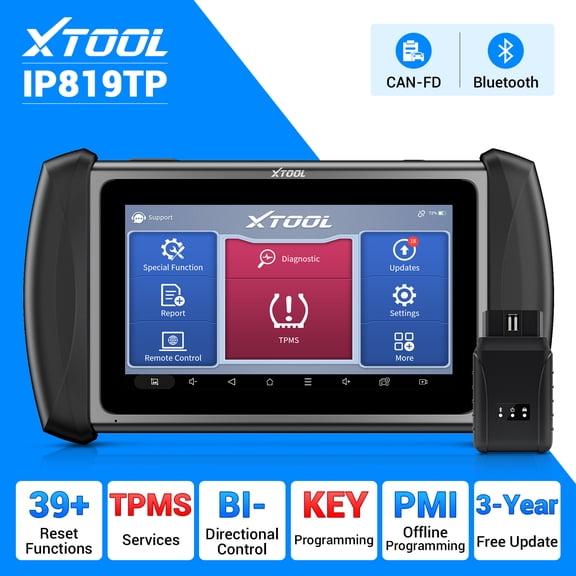 2026 XTOOL IP819TP OBD2 Scanner Bluetooth TPMS Diagnostic Tool Full System Bidirectional Scan Tool, Activate/Relearn All Sensors, 39  Services