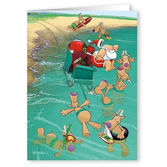 Cowabunga! Beach Christmas Card - 18 Cards & Envelopes30051