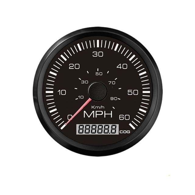 85mm British Style GPS Speedometer Digital Drive Direction 35MPH 60 MPH 80 MPH Red Yellow Backlight For Car Motorcycle Universal ,High Precision