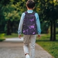 thumbnail image 3 of Pzuqiu Purple Butterfly Kids Backpack for Elementary to Middle School Students 17 Inch Large Capacity Backpack with Adjustable Padded Straps Back to School Casual Travel Schoolbag, 3 of 7
