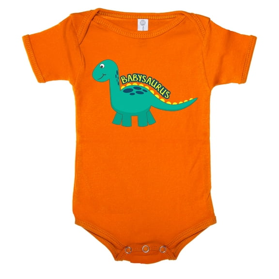 Babysaurus one-piece bodysuit, Baby Dinosaur Romper Infant bodysuit - Orange CA165DINO S1 3-6