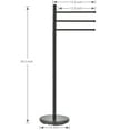 thumbnail image 3 of MyGift 40-inch Modern Freestanding Matte Black Bathroom Towel Rack with 3 Swivel Arms, 3 of 6
