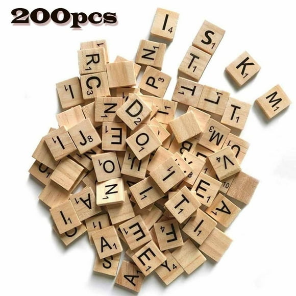 ISTAR 200x Alphabet en Bois pour les Lettres et les Chiffres de Scrabble Tuiles Artisanat Bois