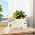 thumbnail image 4 of Artificial Flower Basket Bike Shaped Flower Stand Desktop Storage Basket White, 4 of 8